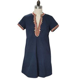 ADORABLE EMBROIDERED BLUE POPLIN ESHAKTI SHEATH SIZE 8